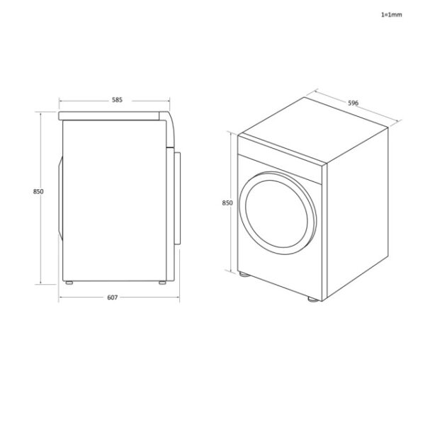 Dimensioni asciugatrice libera installazione CSOEH8A2DE-S Candy