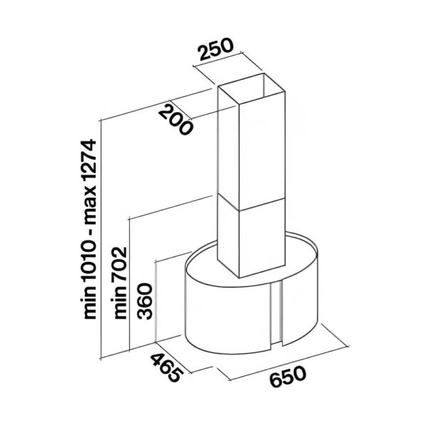 Scheda tecnica cappa a isola CJRI65.E50P2#ZZZI491F Falmec