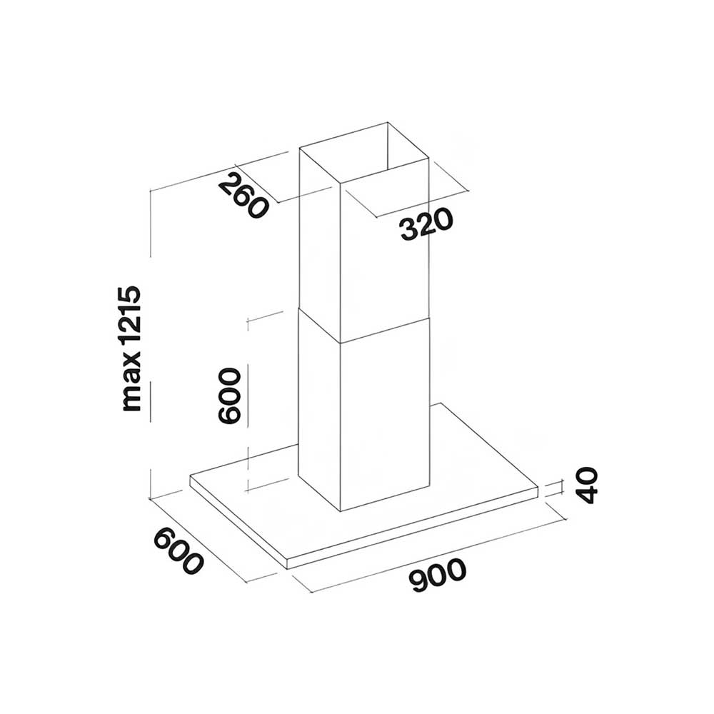 Scheda tecnica cappa a isola CLUI90.E0P1#NEUI491F Falmec