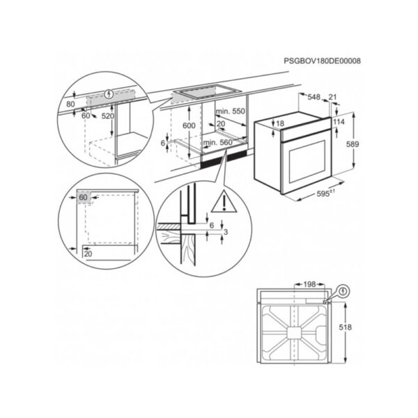 Scheda tecnica forno da incasso KOIGH00X Electrolux