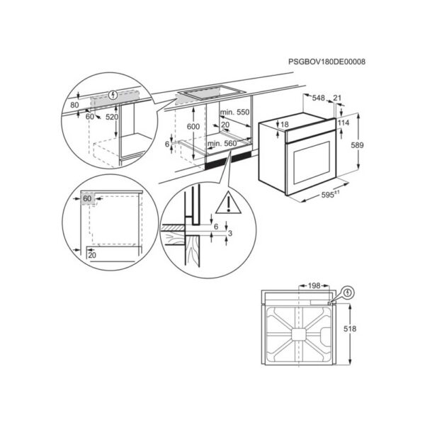 Scheda tecnica forno da incasso elettrico KOCEH70X2 Electrolux