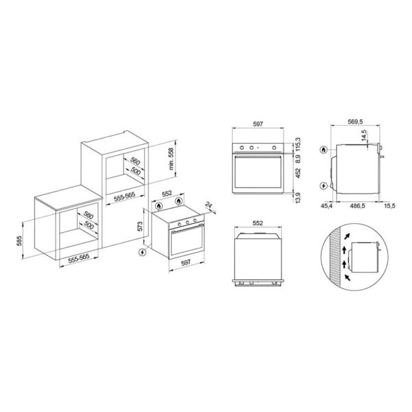 Scheda tecnica forno da incasso elettrico SFN5407CN Schock