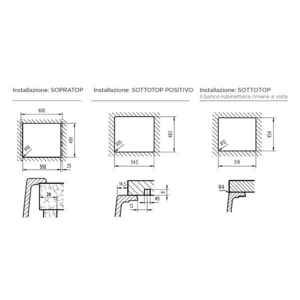 Scheda tecnica installazione lavello una vasca NEMN100043 Schock