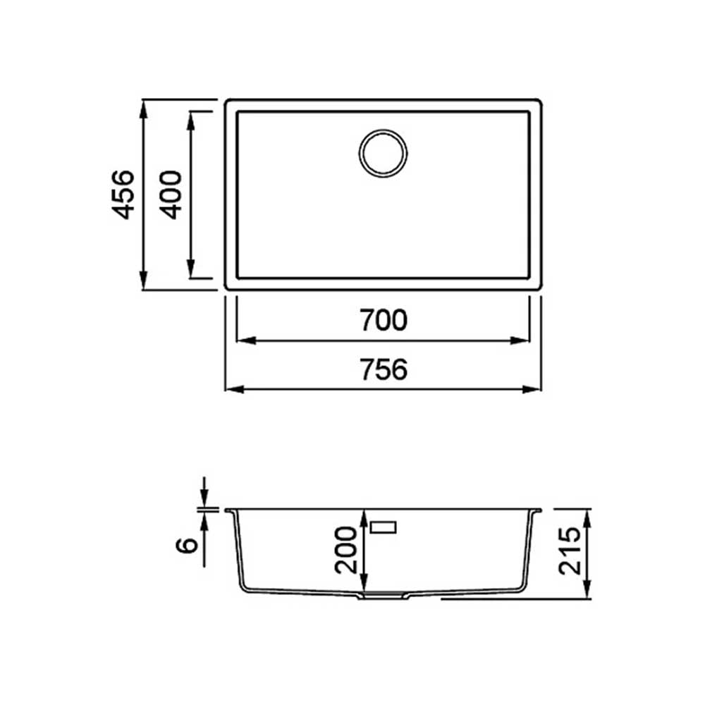 Scheda tecnica lavello una vasca LKZ13097 Elleci