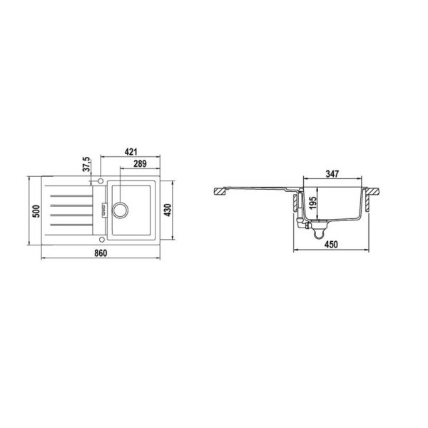 Scheda tecnica lavello una vasca SIGD100A89 Schock