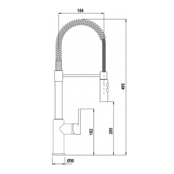 Scheda tecnica miscelatore bocca a molla SXSOFTTBK Schock