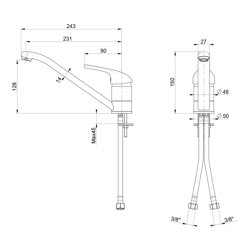 Scheda tecnica miscelatore con bocca girevole SXOMEG16 Schock