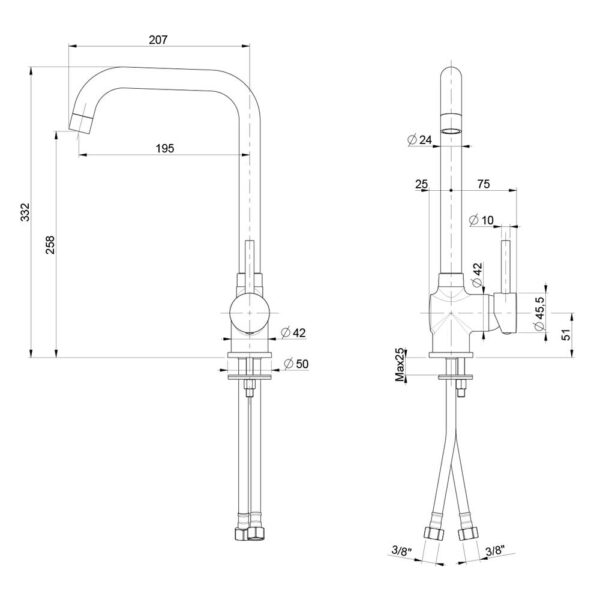 Scheda tecnica miscelatore con canna a ponte SXTIME42 Schock