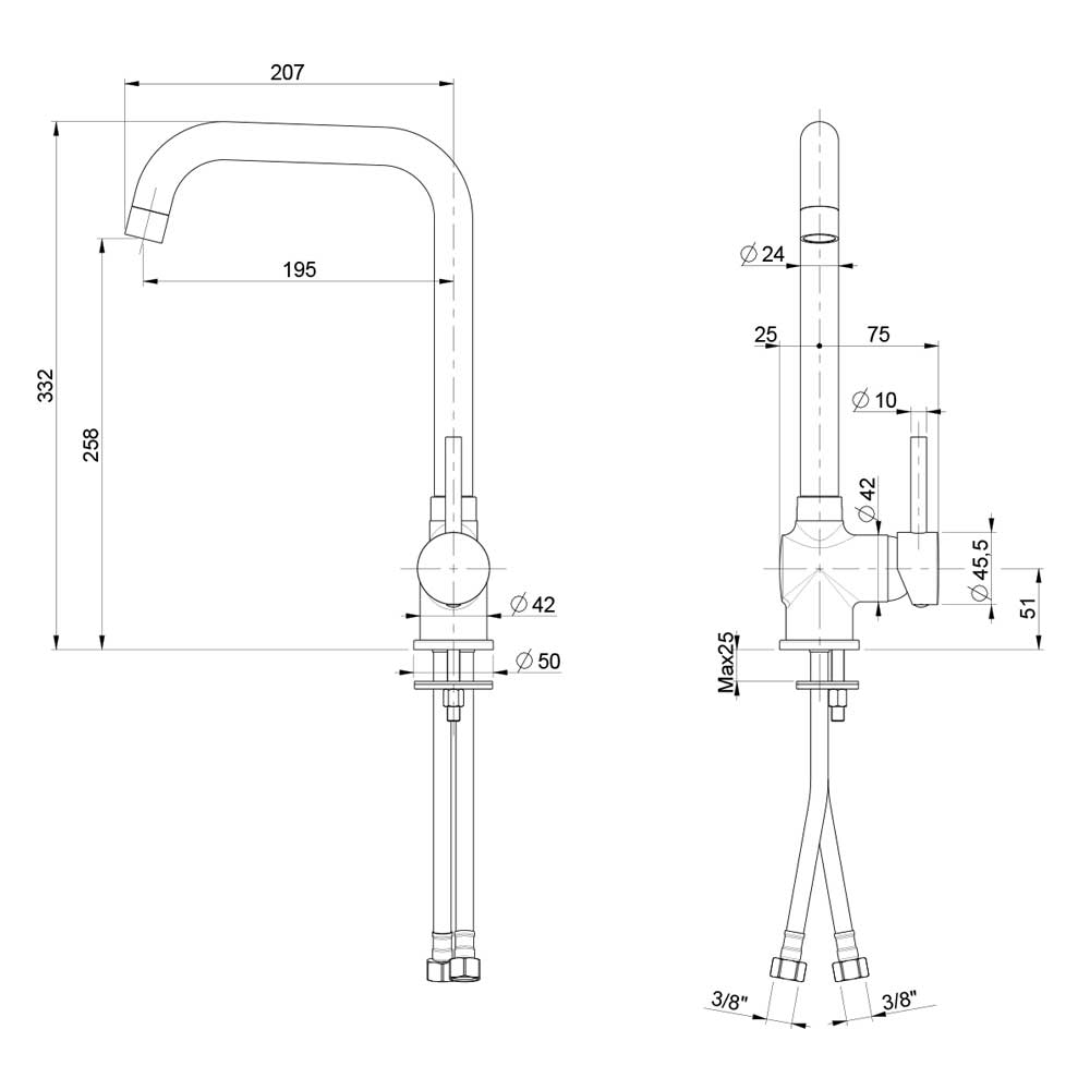 Scheda tecnica miscelatore con canna a ponte SXTIME42 Schock