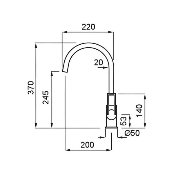 Scheda tecnica miscelatore con canna girevole MGKBRI51 Elleci