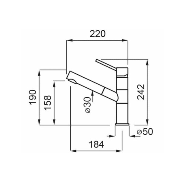 Scheda tecnica miscelatore cucina con doccetta MMKREN78 Elleci