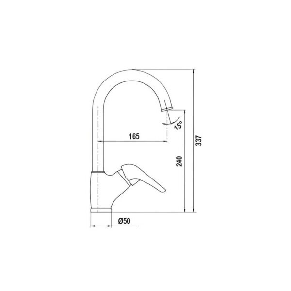 Scheda tecnica miscelatore monocomando canna alta 40160.58 Schock