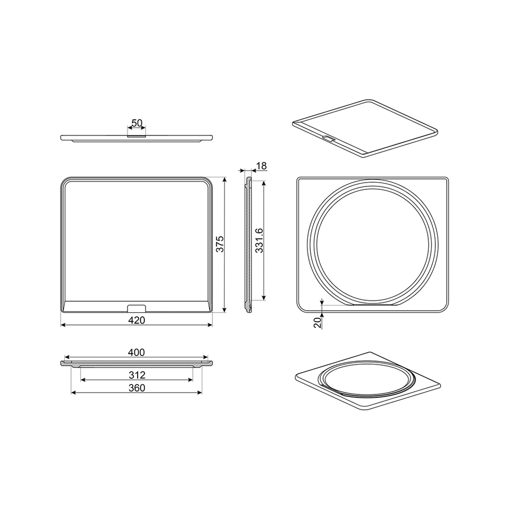 Scheda tecnica pietra refrattaria rettangolare PPR2 Smeg