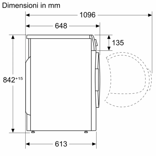 dimensioni asciugatrice R8680X0EU Neff