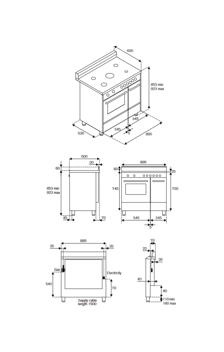 Scheda tecnica cucina libera installazione AMN9P5EBV La Germania