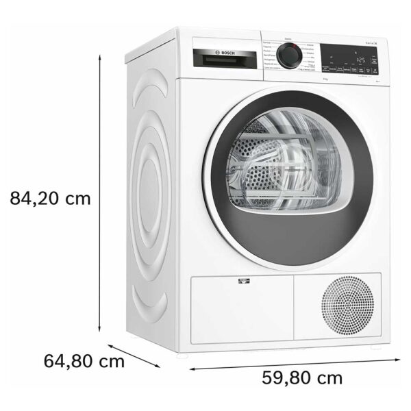 Dimensioni asciugatrice 9 kg WQG24108IT Bosch