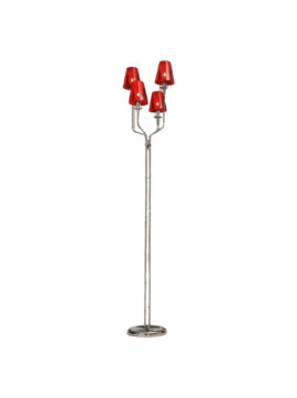 Lampada a terra vetro rosso Opera 180 744 04 Metal Lux