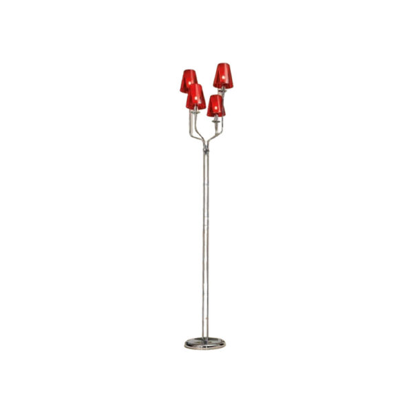 Lampada a terra vetro rosso Opera 180 744 04 Metal Lux