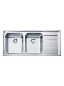 Lavello due vasche con gocciolatoio in acciaio inox 127.0059.718 Franke