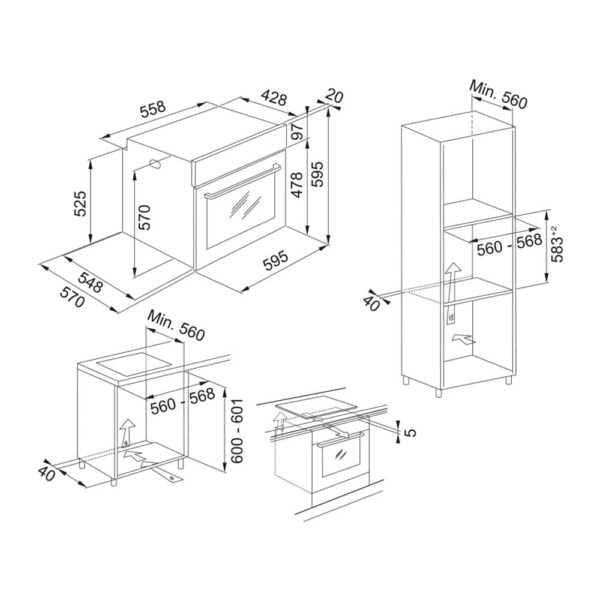 Scheda tecnica forno pirolitico da incasso 116.0606.100 Franke