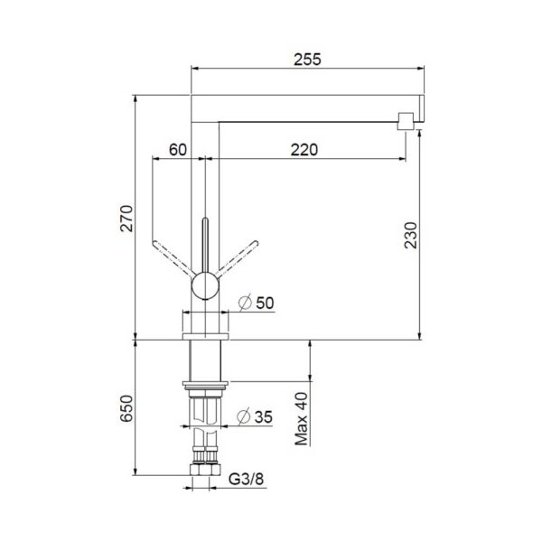 Scheda tecnica miscelatore New Aquamill SXMILLNBK Schock