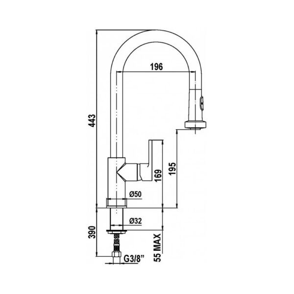 Scheda tecnica miscelatore con doccetta estraibile Aquaalto SXALTD99 Schock