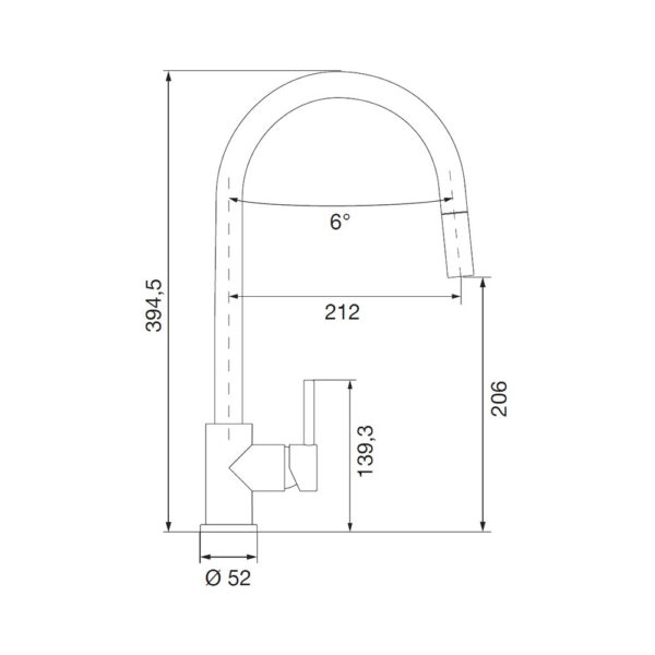 Scheda tecnica miscelatore monocomando con doccetta estraibile SXSTAR13 Schock