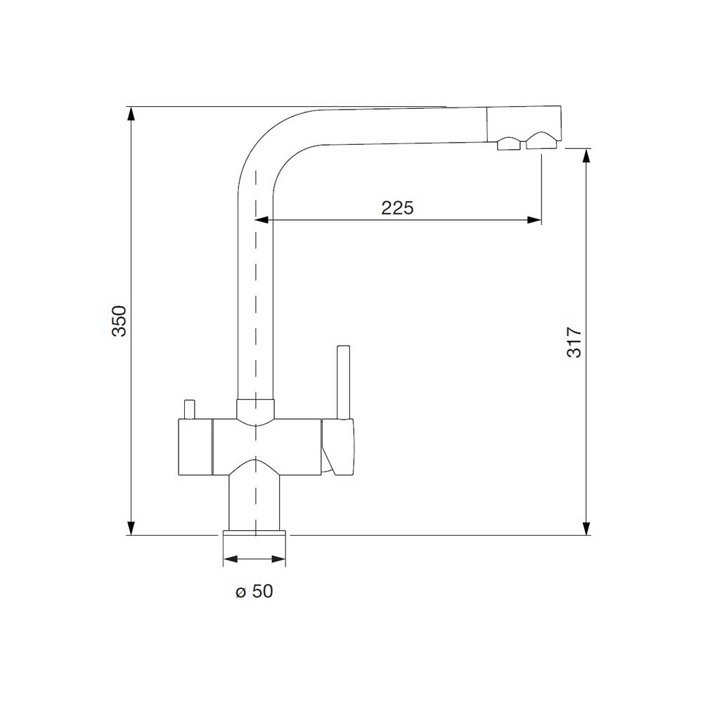 Scheda tecnica miscelatore tre vie Vitus nero 560027PUR Schock