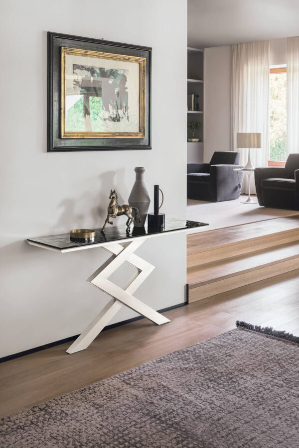 Consolle da parete in vetro ondulato Cross CO183 Target Point