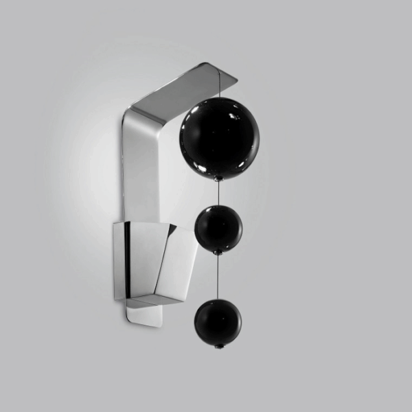 Lampada a parete in vetro colorato nero Bolero 251 111 03 Metal Lux
