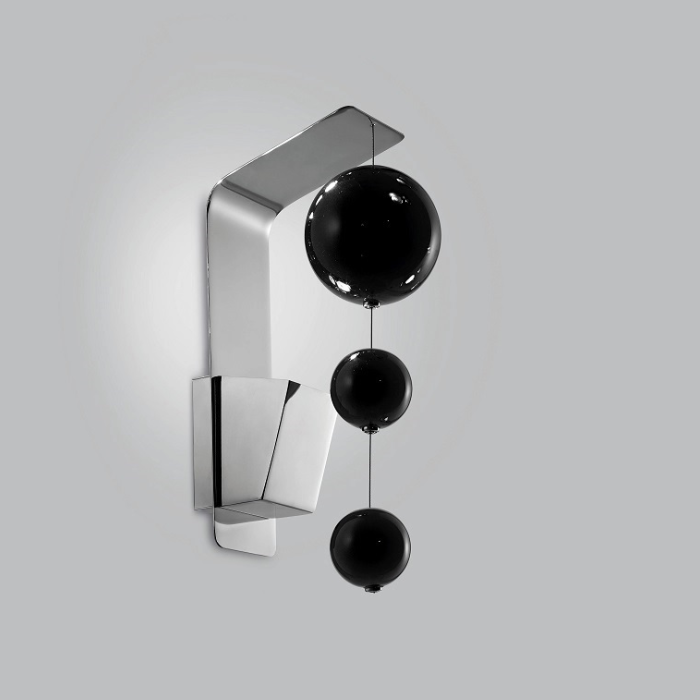 Lampada a parete in vetro colorato nero Bolero 251 111 03 Metal Lux
