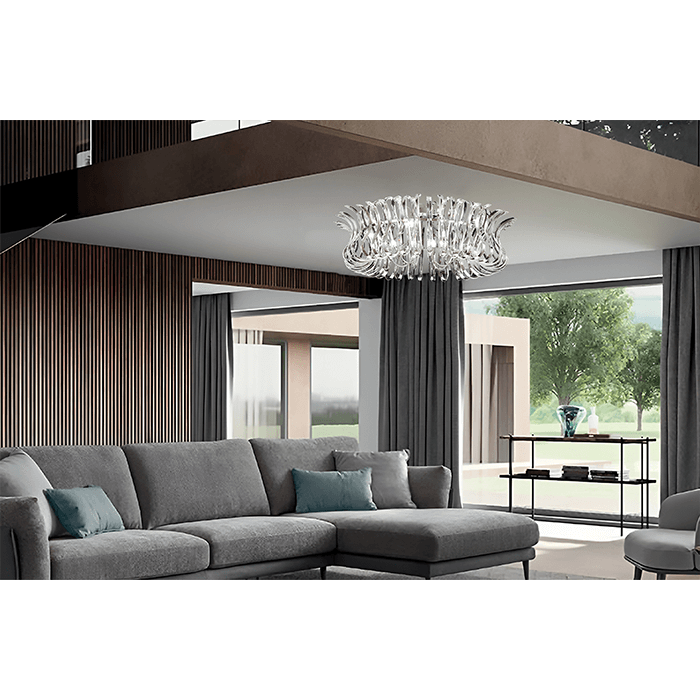 Lampada a soffitto in vetro Wave 234 365 Metal Lux