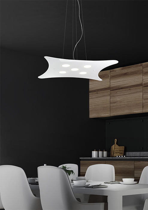 Lampada a sospensione bianca Manta 264 150 02 Metal Lux