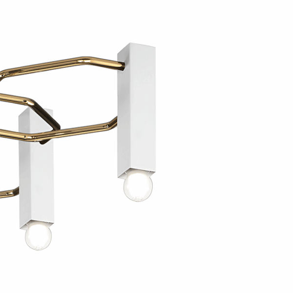 Lampada a sospensione bianca e dorata Raster 265 113 02 Metal Lux