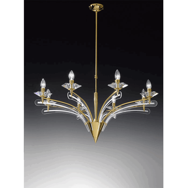 Lampada a sospensione dorata Icaro 198 188 Metal Lux