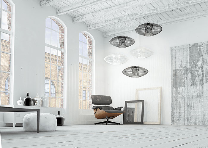 Lampada a sospensione in metallo Impossible A Metal Lux