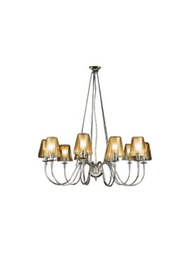 Lampada a sospensione in vetro ambra Opera 180 188 50 Metal Lux