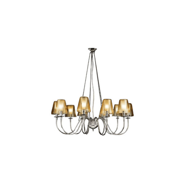 Lampada a sospensione in vetro ambra Opera 180 188 50 Metal Lux