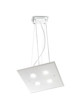Lampada a sospensione quadrata bianca Dado 259 140 02 Metal Lux