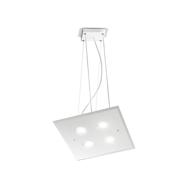 Lampada a sospensione quadrata bianca Dado 259 140 02 Metal Lux