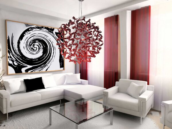Lampada a sospensione rossa Astro 206 180 04 Metal Lux