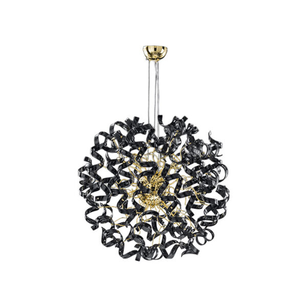 Lampada a sospensione vetro colorato nero Astro 206 180 03 Metal Lux