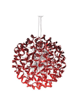 Lampada a sospensione vetro colorato rosso Astro 206 180 04 Metal Lux