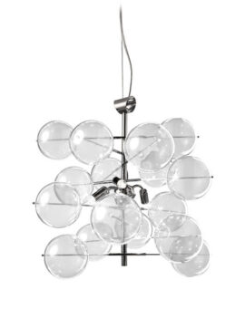 Lampada a sospensione vetro trasparente Atom 255 140 01 Metal Lux