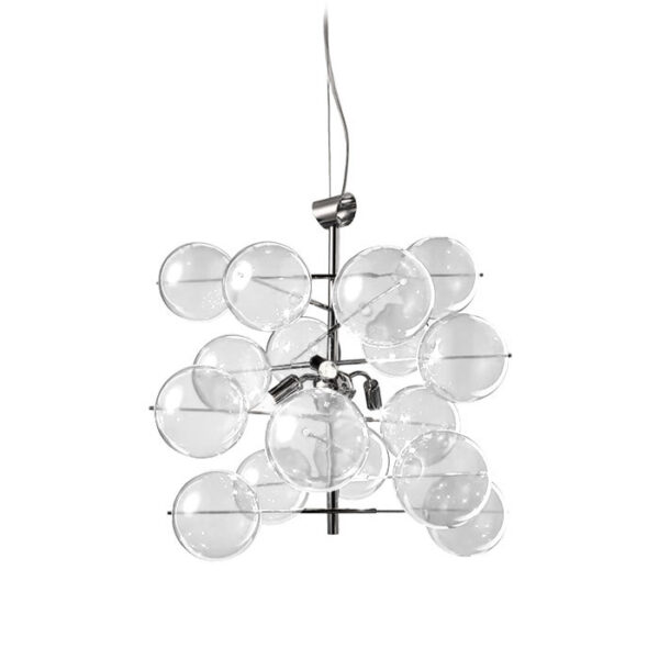 Lampada a sospensione vetro trasparente Atom 255 140 01 Metal Lux
