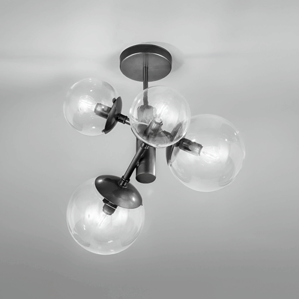 Lampada da soffitto nera Global 262 350 03 Metal Lux