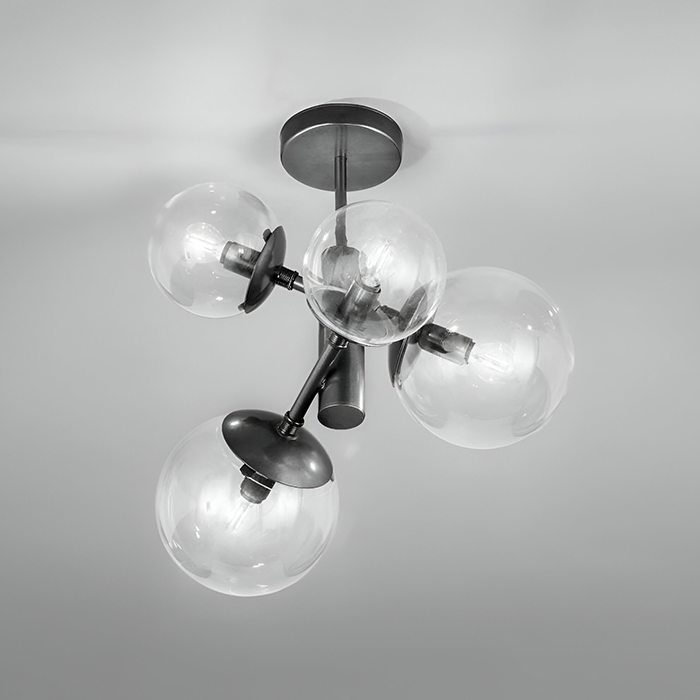 Lampada da soffitto nera Global 262 350 03 Metal Lux