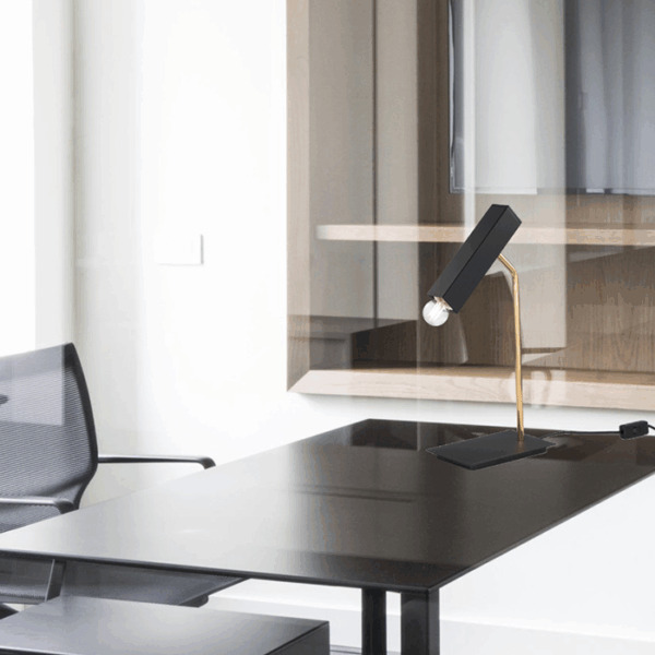 Lampada da tavolo in metallo verniciato nero Raster 265 121 03 Metal Lux