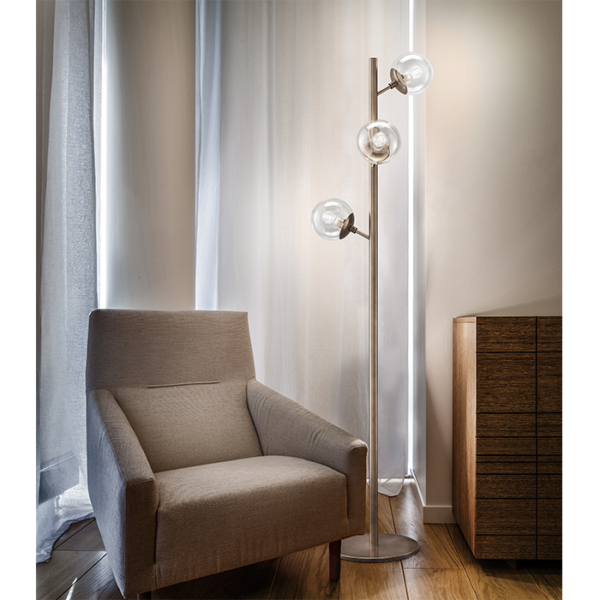 Lampada da terra in metallo verniciato brunito Global 262 733 04 Metal Lux