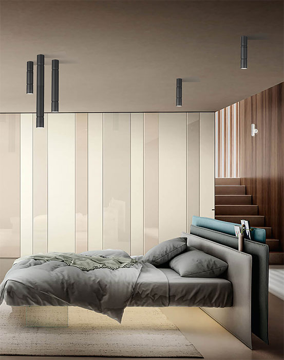 Lampade a soffitto nere Turbo Metal Lux